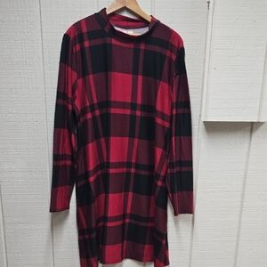 Maurices Red and Black Checkered Dress